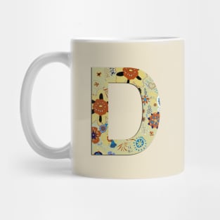 Monogram flowers letter D Mug